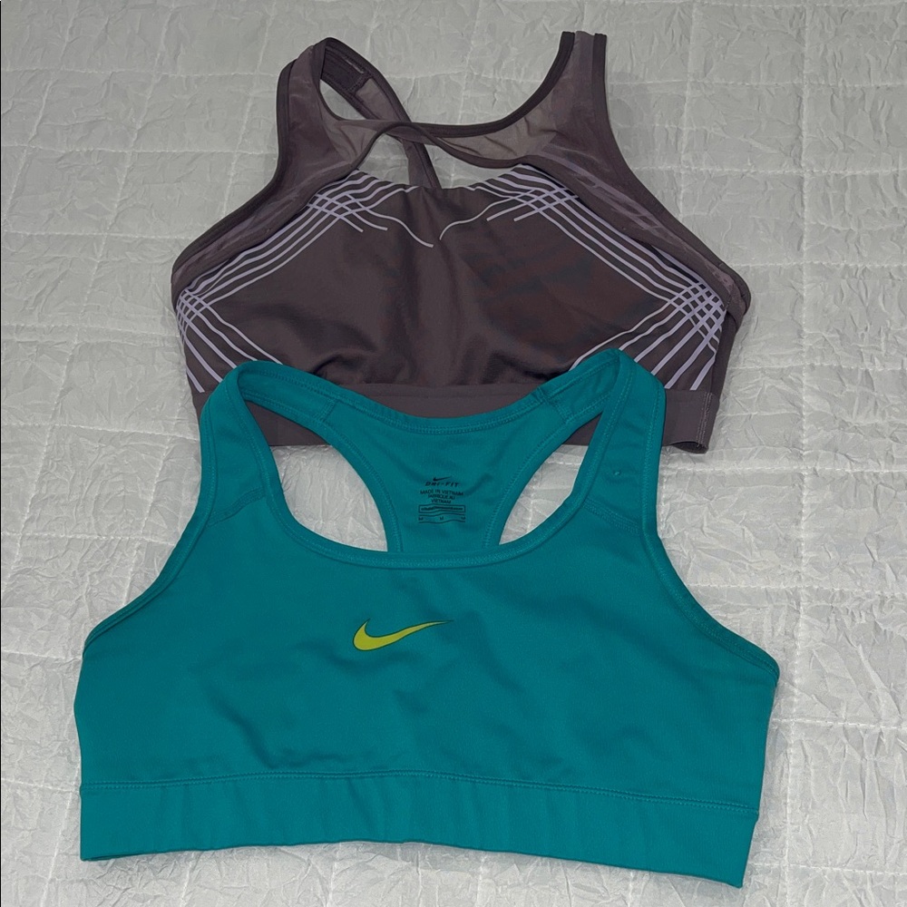 Nike Women's Teal and MauveSports Bras
